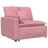 Modular Sofa End Module with Armrest and Cushions Pink 100 cm