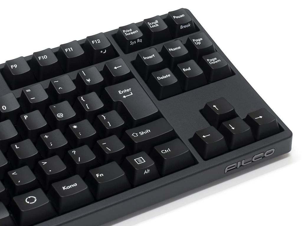 FILCO Majestouch 3 SILEND RED Tenkeyless Keyboard with Silent 91 No Japanese Media PBT Molded Matte Black Axis, Keys, Kana, Functions, Two-Color