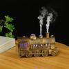 Vintage Locomotive Jellyfish Ring Spraying Ultrasonic Aromatherapy Machine with Dual Spray Ports Flame Essential Oil Small Train Humidifier