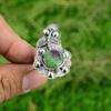 Gift For Her 925 Silver Natural Ruby Zoisite Stackable Flower Adjustable Ring
