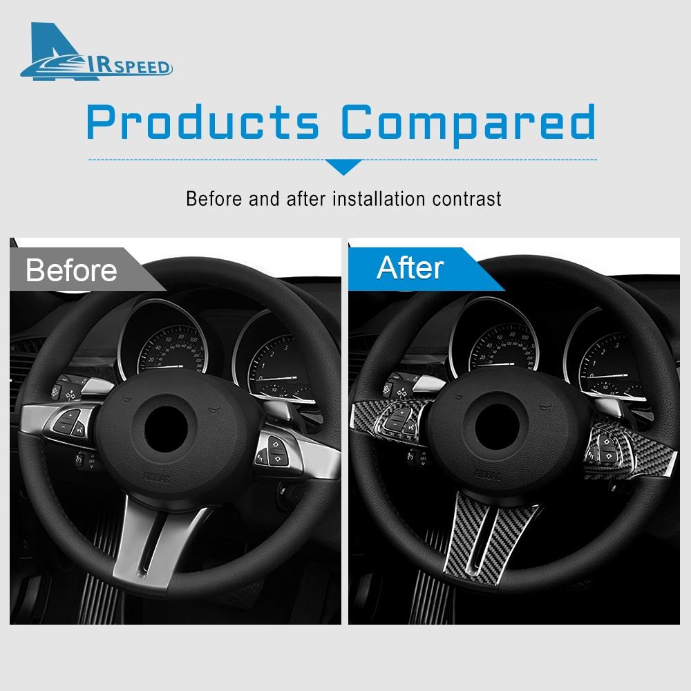 Carbon Fiber Steering Wheel Button Frame Cover for BMW Z4 E85 E86 2003-2008 Roadster Interior Trim
