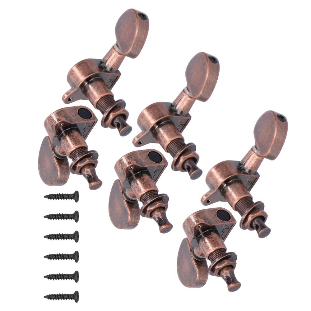 Copper Color Guitar Locking Tuners 3 Left 3 Right Guitar Head Knobs Guitar Replacement