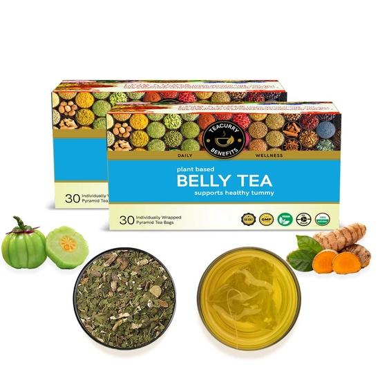 TEACURRY Belly Tea (60 Tea Bags - 2 Month Pack) - Tummy Tea To Lose from Around Your Belly - For Men and Women