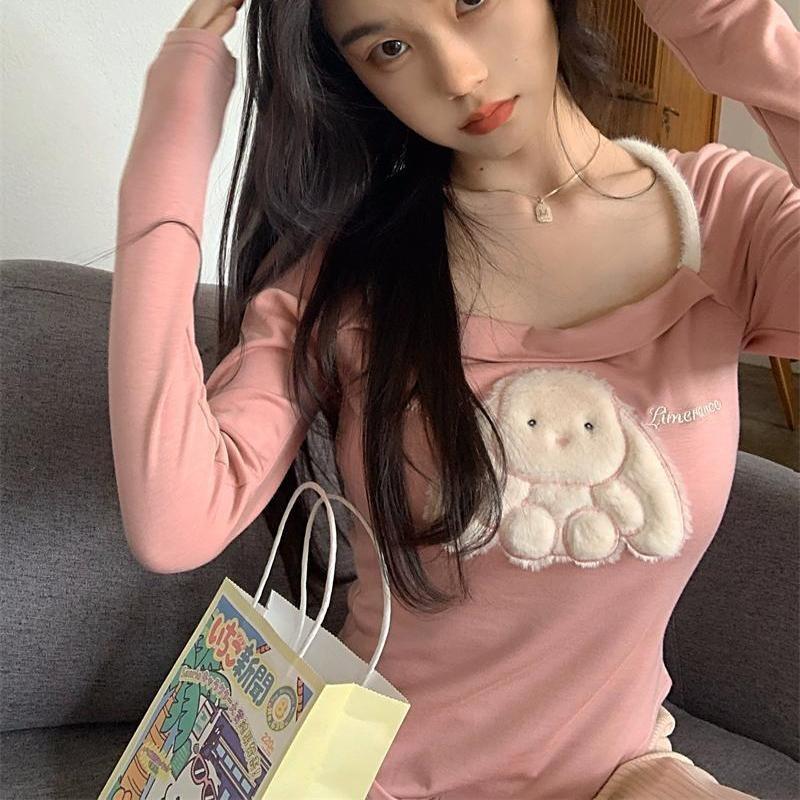 2KWEIRD Japanese Woman Tshirts Square Collar Tunic Summer Tees Fashion Irregular Crop Tops Casual Sweet Y2k T-shirt Shirts for Women