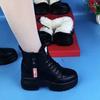 Popular Soft Leather Non-slip Snow Boots Women's 2025 New Winter Velvet Thickened Warm Martin Boots Platform Cotton Shoes