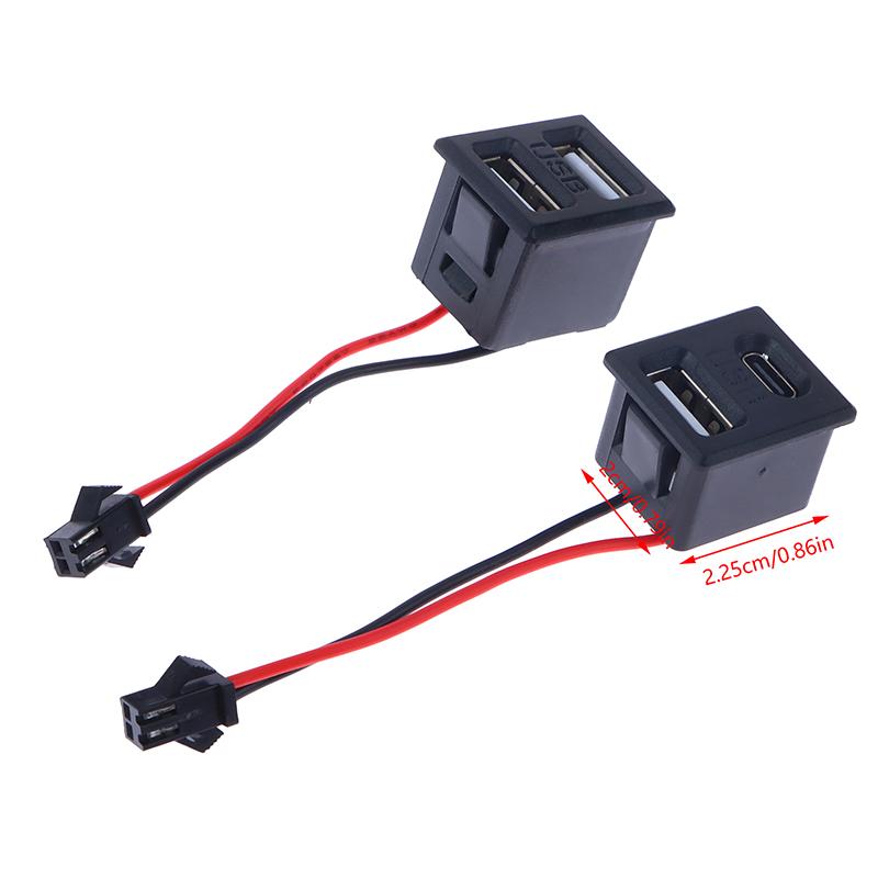 1 шт. двухслойная USB-розетка типа C, гнездо для зарядки лампы, розетка с кабельным разъемом