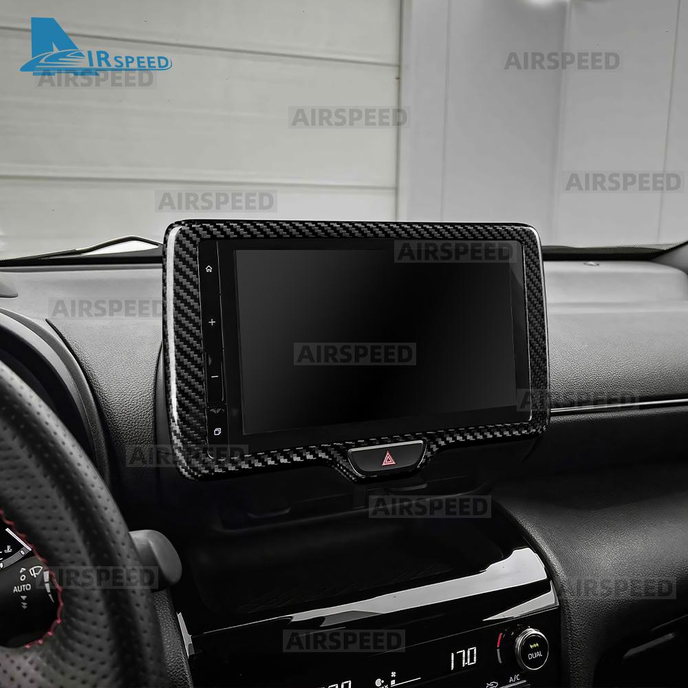 Real Hard Dry Carbon Fiber Cover For Toyota Yaris Cross/Yaris GR 2021 2022 2023 2024 LHD RHD Car Central Control Screen Frame