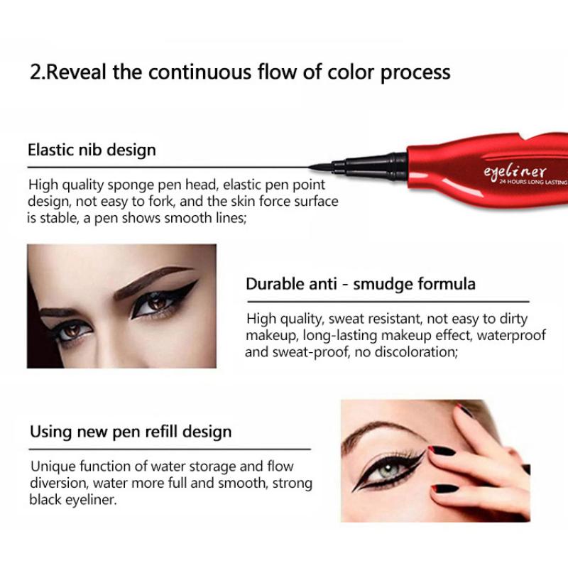 Ручка-подводка для глаз в форме перьев, водостойкая, устойчивая к размазыванию, легко окрашиваемая жидкая подводка для глаз, карандаш для глаз