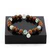 Stones and Minerals. African Prehnite Beads Bracelet + 8 Mm Wood. Made In France.
