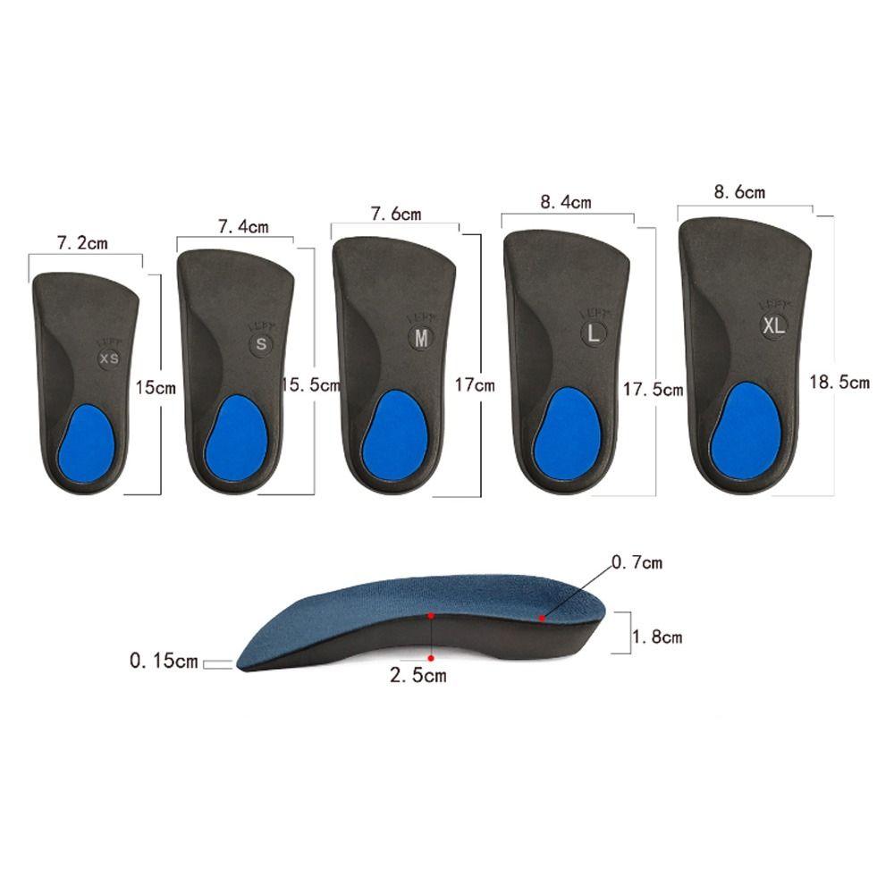 1pair Comfort Fallen Arches Plantar Fasciitis Over Pronation Orthotic Insoles Arch Support 3/4 Insole Shoe Inserts