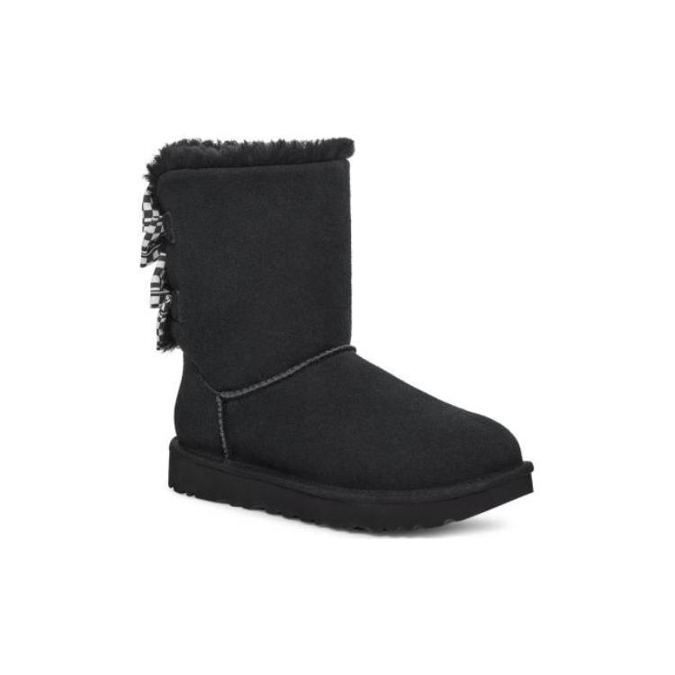 UGG Клетчатые с бантом Снежные ботинки 'Черный' Женские 1138131-BLK