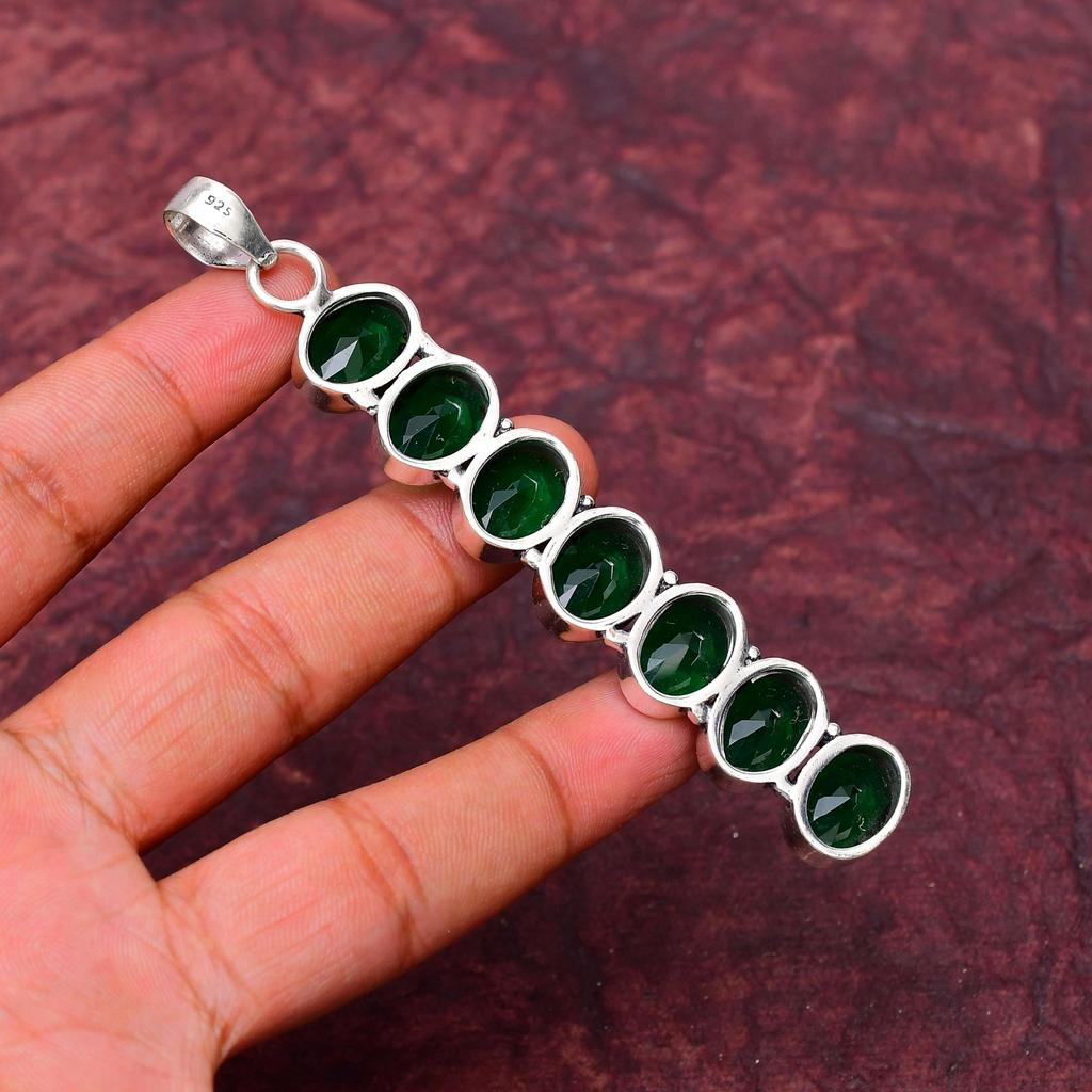 Awesome Chrome Diopside Gemstone Pendant: 925 Sterling Silver Handmade Pendant Necklace Jewelry
