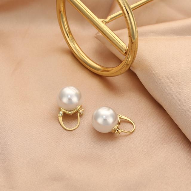 Качественные роскошные серьги с цирконом, висячие серьги из серебра 925 пробы с белым жемчугом для женщин, изысканные ювелирные изделия золотого цвета U-образной формы
