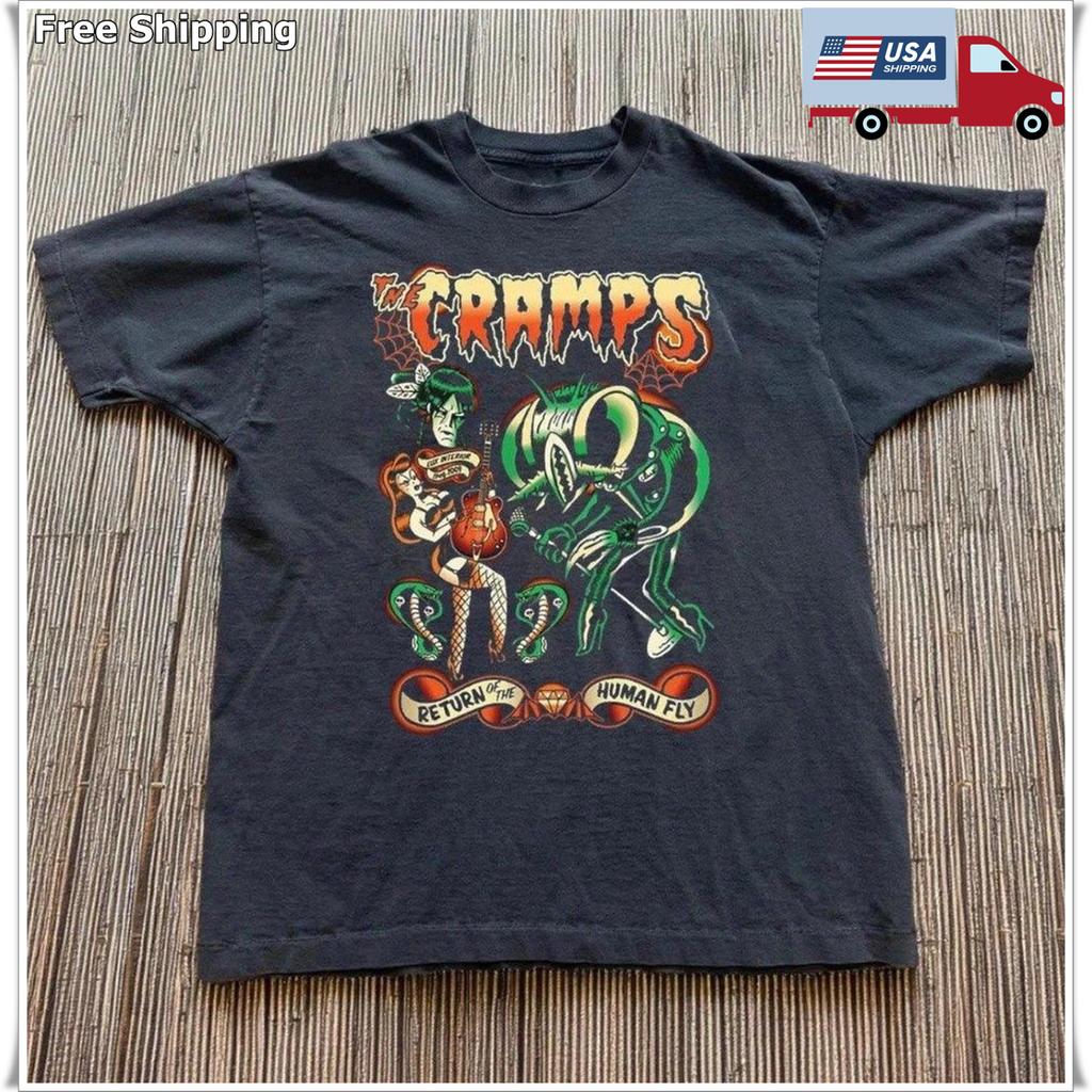 The Cramps Return Of The Human Fly New Unisex Black Cotton T-shirt S-5XL