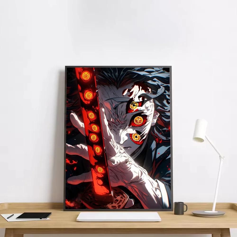 Аниме Фигурка Клинок Рассекающий Демонов Постер HD арт липкий на стену водонепроницаемый дом гостиная спальня бар эстетичное украшение