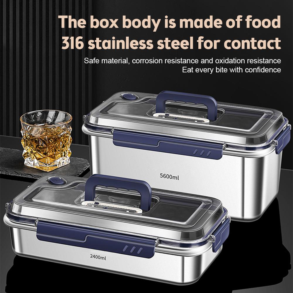 Food Storage Containers with Lids Airtight Food Grade 316 Stainless Steel Large Capacity Leakproof