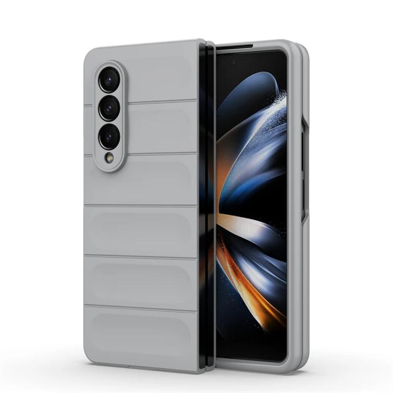 Для Samsung Galaxy Z Fold4 3 5 5g задняя крышка телефона чехол мягкий жидкий силикон против падения ударопрочный защитный чехол Funda Coque