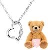 Sears Natural Diamond Heart Necklace Teddy Bear Plush Toy Set April Diamond Brown Bear [Sears] Women's 1491-tdt-01-b4