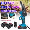 3000W 6'' Mini Cordless One-Hand Electric Chain Saw with 2Battery Woodworking Wood Cutter Rechagarble Chainsaws