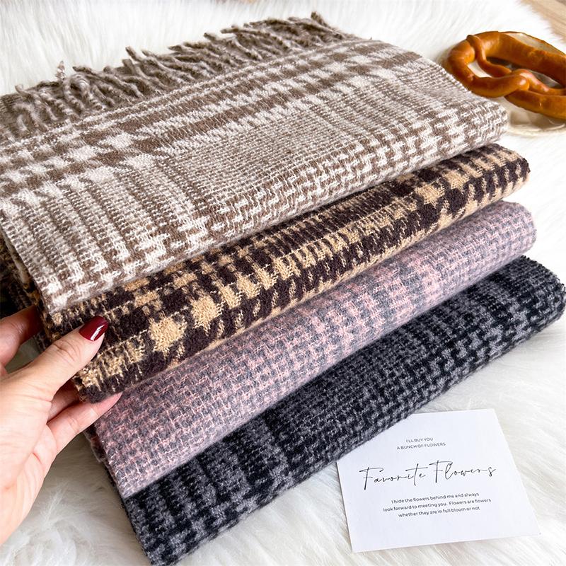 Autumn Luxury Women Plaid Scarves 180*30cm Men Thicken Warm Scarf Classic Plaid Tassel Shawl Cashmere Imitation Poncho Stoles
