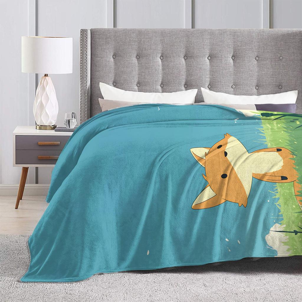 Cute Fox Warm Comfy Blankets For Living Room Fashion Throw Blanket Spring Camping Flannel Bedspread