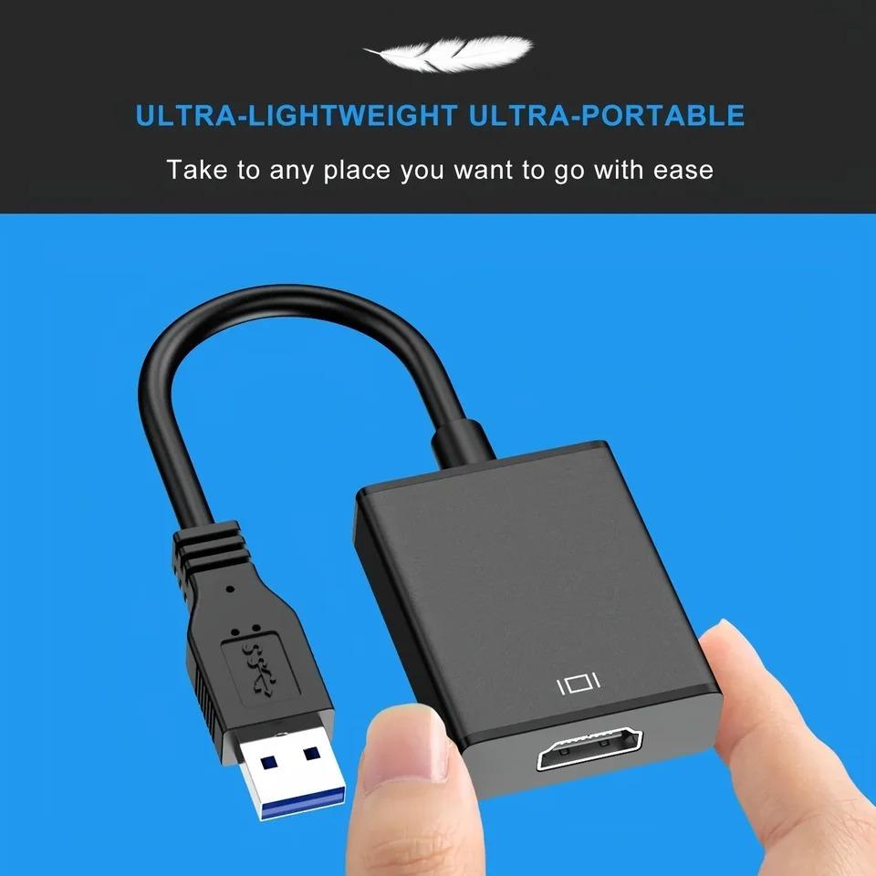 Адаптер USB-HDMI 1080P USB 3.0/2.0 в HDMI Внешний аудио-видео адаптер кабель для ПК-ноутбука