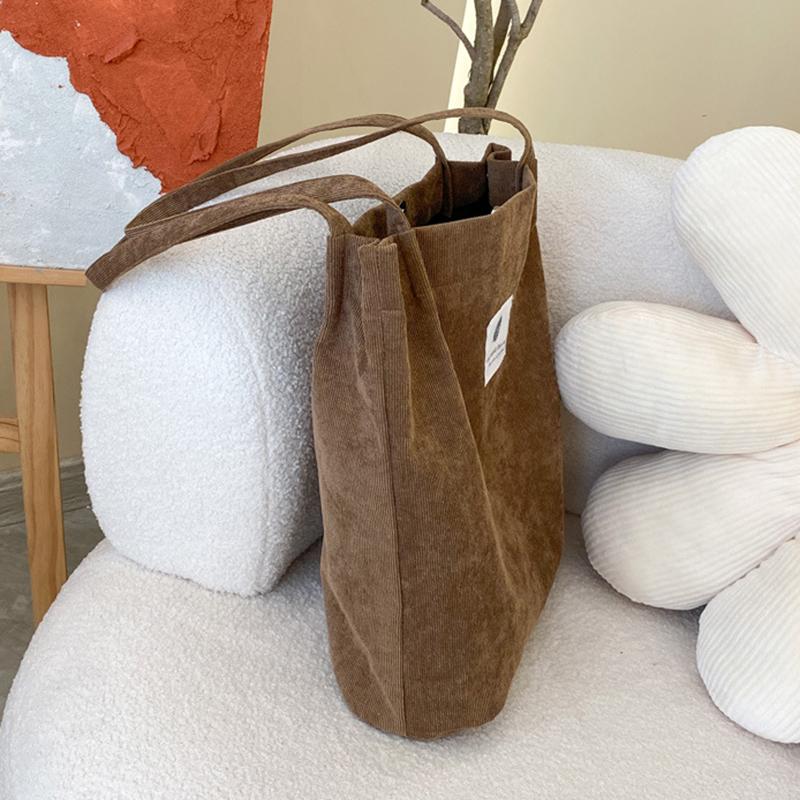 Yogodlns Простая студенческая сумка на плечо, мягкая вельветовая повседневная сумка-шоппер, женская сумка большой вместимости, женские сумки через плечо подмышками