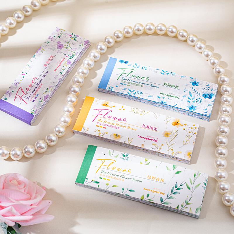 30 листов/книга Длинные наклейки с цветами Наклейки для подарочной упаковки Бумажный материал Ручная работа Аккаунт DIY Пейзаж Коллаж Украшение