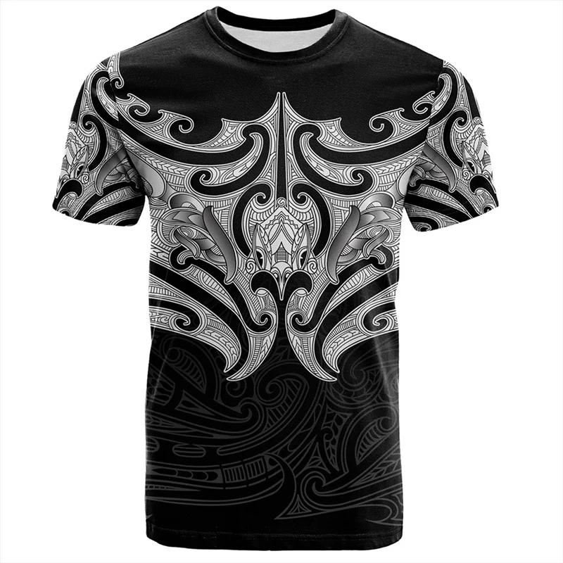 Harajuku Summer 3D New Zealand Maori Tribal Patterns Print T Shirt For Men New Zealand Waitangi Day Graphic T-shirts Tees Shirts