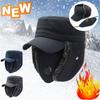 Windproof Winter Men Bomber Hat Cotton Plush Fur Earflap Hat Warm Earflaps Caps
