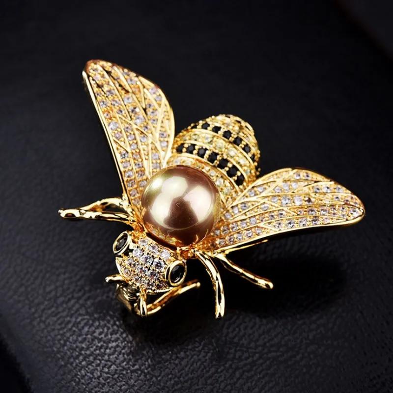 Insect Series Brooch Women Delicate Little Bee Brooches Pin Brooch Jewelry for High-grade Fashion Drip Oil Design Banquet Elegant Temperament Badge