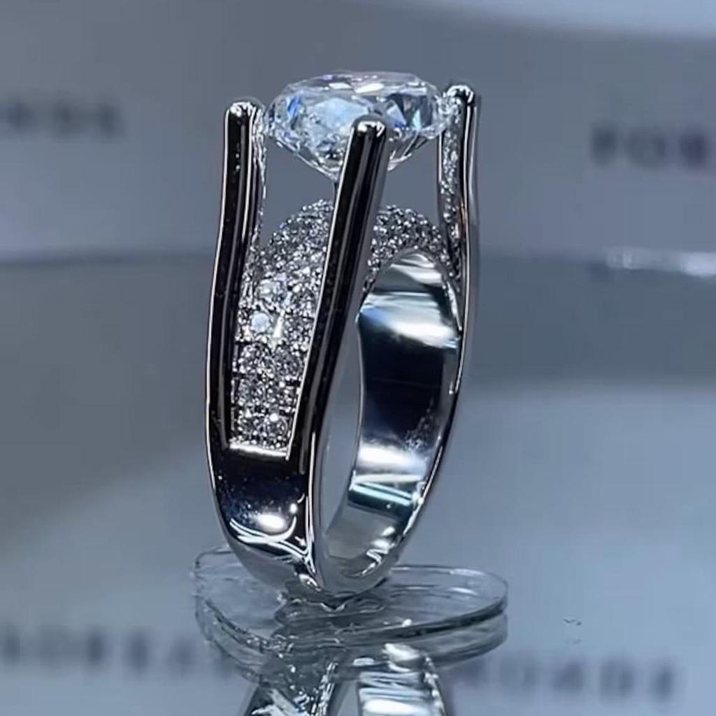 Обручальное кольцо с бриллиантом Zhenrong из высокоуглеродистого металла в форме яйца - Дизайн «Вечное сердце» для свадьбы или годовщины