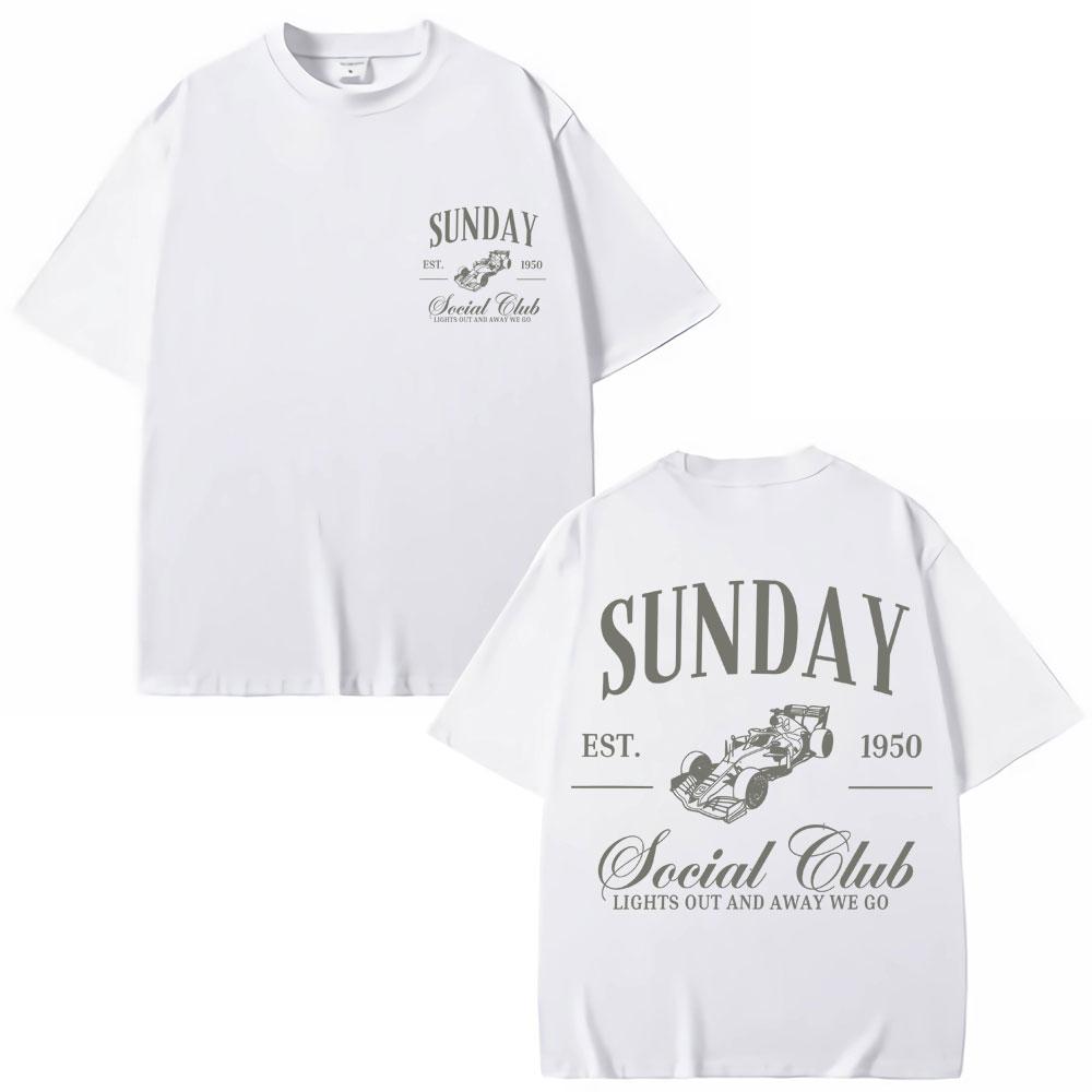 Графическая футболка Sunday Social Running Club Мужская Женская Спортивная Гонки Винтажная Мода Короткий Рукав Свободная Футболка