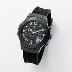 Salvatore Marra Men's Chronograph Rubber Strap Black SM23106-BKBK Wrist Watch