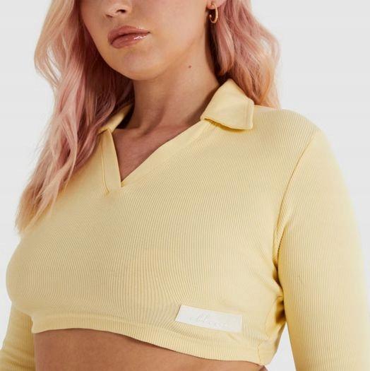 Y9053 ELLESSE Harrie Cropped T-Shirt Light Yellow SWEATSHIRT WOMEN'S s