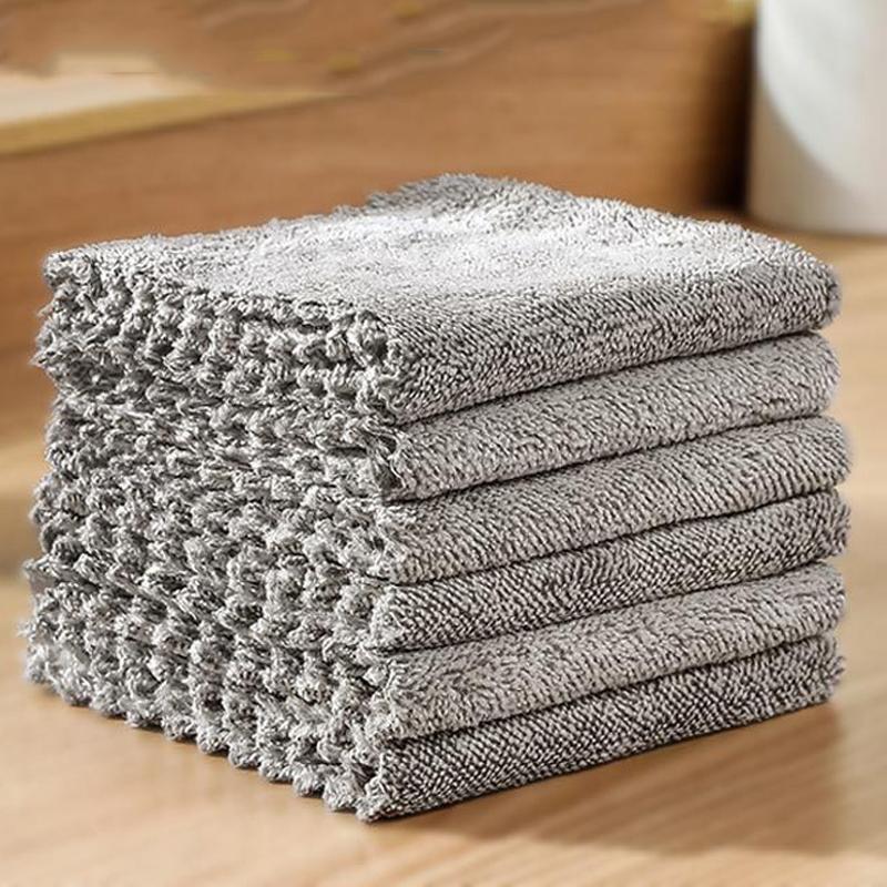 Charm Bamboo Charcoal Microfiber Cleaning Products Degreasing Rag Kitchen Supplies Absorbent Japanese Dish Towel Thickened