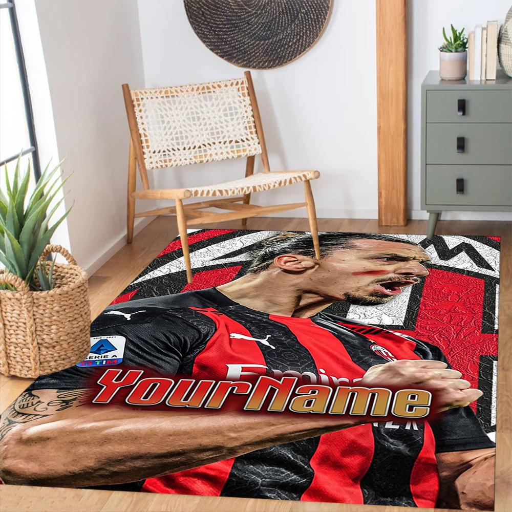 Ac Milan Customizable Name Floor Mat Perfect for Dining Room Foyer Decorate room Bedrooms Antislip Carpet Anime Office Decor Spiritual Gift