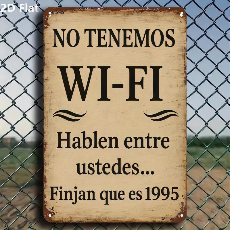 Жестяная табличка NO TENEMOS WIFI Hablem entre ustedes Винтажная металлическая табличка Забавная испанская цитата Декор для стен Дома Бара Кафе Офиса