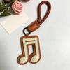 Treble Note Musical Note Keychain Beamed Sixteenth Note PU Leather Keyring Music Pendant  Gift