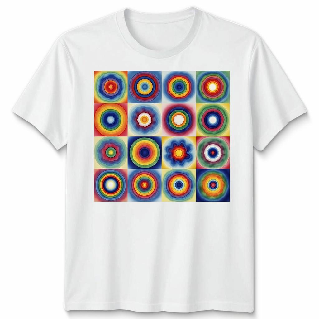 Watercolor Circles Abstract Art Colorful Pattern Unisex Graphic Tee Mens Womens