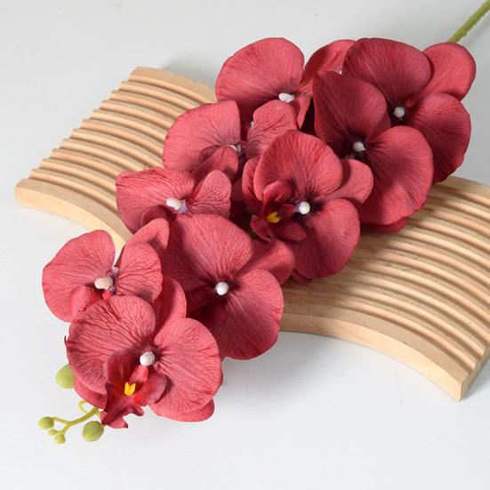 Искусственные Цветы Фаленопсис 100 см Длинный Стебель Реалистичные На Ощупь Искусственная Ветка Орхидеи с 9 Головками Полностью Расцветшие для Вазы Дома Свадебной Вечеринки Центральный Элемент