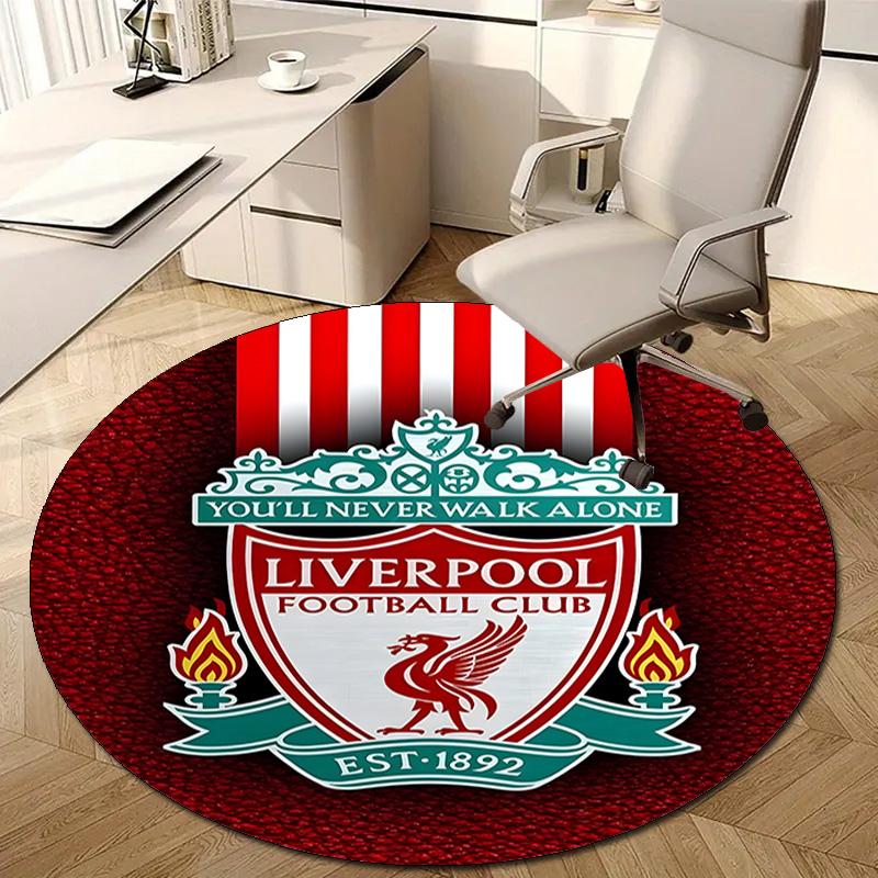 1pc L-Liverpool Print Round Carpet Chair Round Carpet Suitable for Bedroom Living Room Home Decorative Carpet
