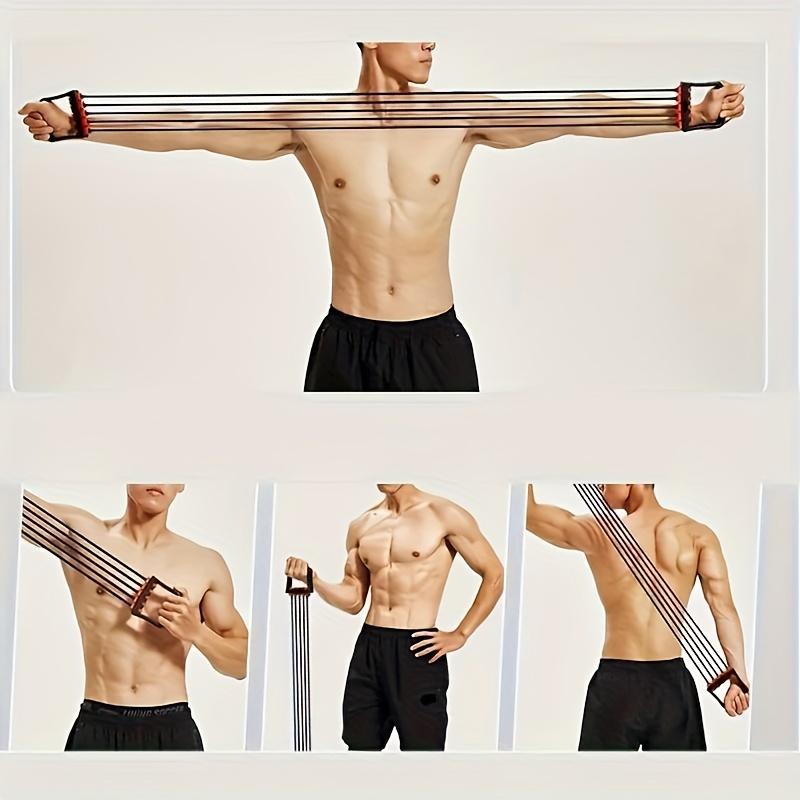 5-Tube Chest Expander – Adjustable Resistance Bands up to 150 lbs for Home Gym, Muscle Building & Arm Workouts