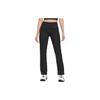 Power Solid Logo Mid-Rise Straight-Leg Casual Pants Women Bottoms Black DM1192-010