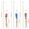 Fashion Cat Wand Toy, Natural Wooden Cat Teaser Wand for Cat, Interactive Elastic String Cat Stick Pole Toy for Indoor Cats