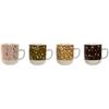 Mug - DKD Home Decor - Set of 4 Porcelain Cups - Multicolor - 380 Ml - Contemporary Design