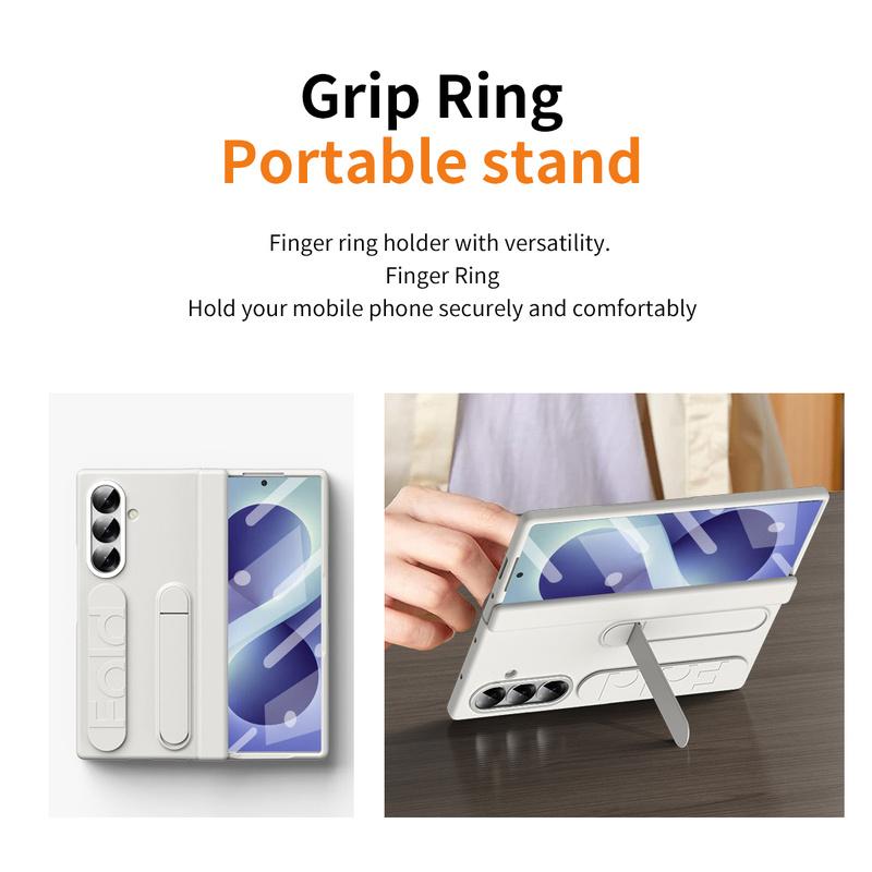 Wristband Holder Hinge Phone Case for Samsung Galaxy Z Fold 8 Ultra 8 7 6 5 4 5G with Pen Slot & S Pen Screen Protect Film Cove