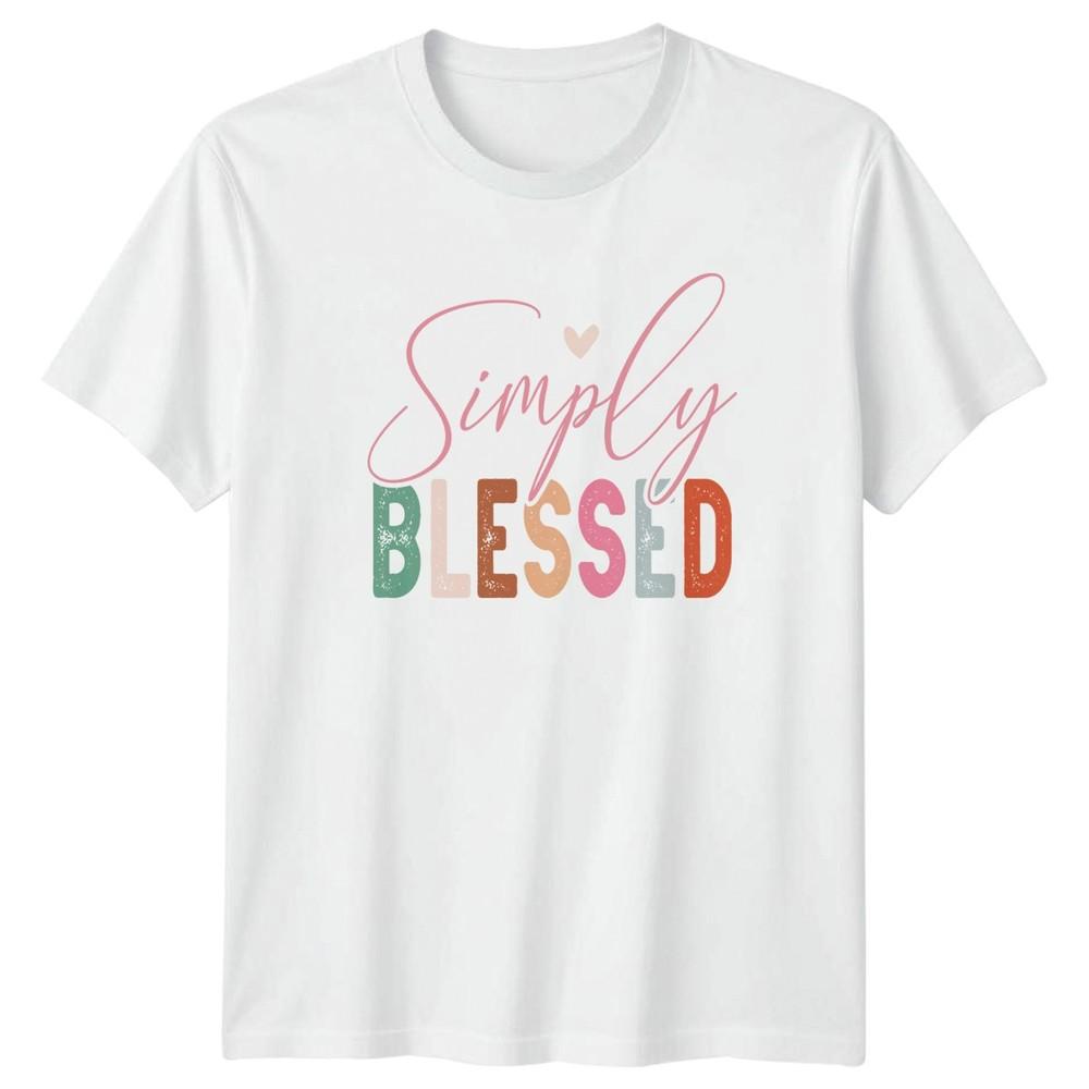 Simply Blessed Unisexs TShirt Boho Inspirational Lifestyle Mothers Day Gift