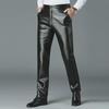 Мужские водонепроницаемые ветрозащитные кожаные велосипедные штаны — весна и осень, устойчивые к холоду, прямые, свободный крой, с добавлением бархата, доступны большие размеры