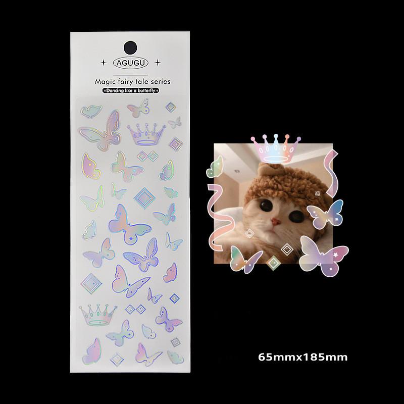Лазерные наклейки серии Magic Fairy Tale, симпатичный мини-альбом, материал для самостоятельного изготовления, эстетическая открытка для девочки, альбом, блокнот, декоративные наклейки